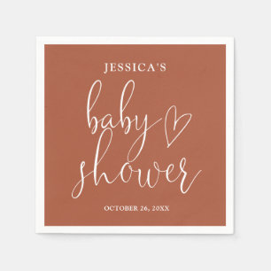 Terracotta Gender Neutral Baby Shower Napkin