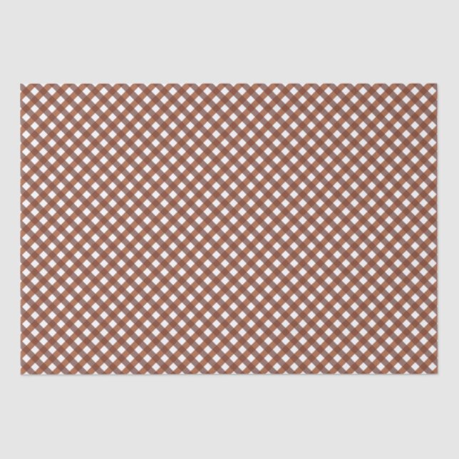 Terracotta Gingham Patterned    Tissue Paper (Front)