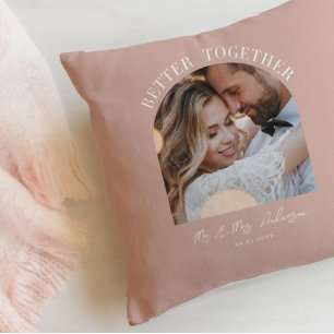Terracotta girl arch photo wedding gift decor throw pillow