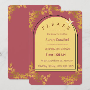 Terracotta & Gold Arched Bridal Shower Invitation
