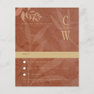 Terracotta Gold Fall Wedding Leaves Modern