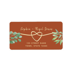 Terracotta Gold Greenery Return Address Label