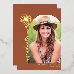 Terracotta Gold Handwritten Photo Graduation