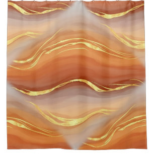 Terracotta Gold Marble Watercolor Abstract