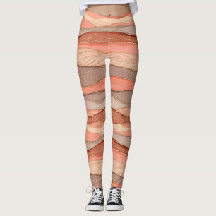 Terracotta Gold Vein Marble - Warm Luxury (10) Leggings