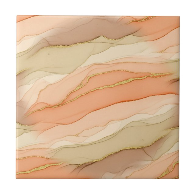 Terracotta Gold Vein Marble - Warm Luxury (3)      Tile (Front)