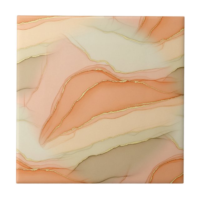 Terracotta Gold Vein Marble - Warm Luxury (4)      Tile (Front)