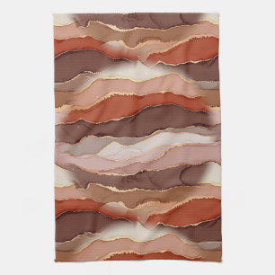 Terracotta Gold Vein Marble - Warm Luxury Kitchen Towel