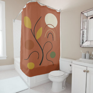 Terracotta Golden Leaves Contemporary Design
