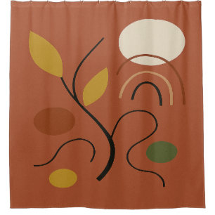 Terracotta Golden Leaves Contemporary Design