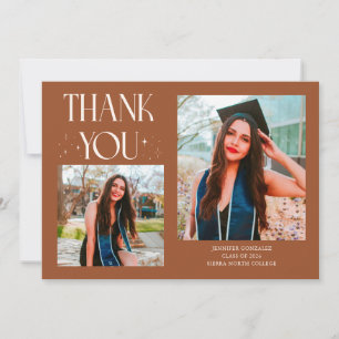 Terracotta Graduate Thank You 2-Photo  Announcement