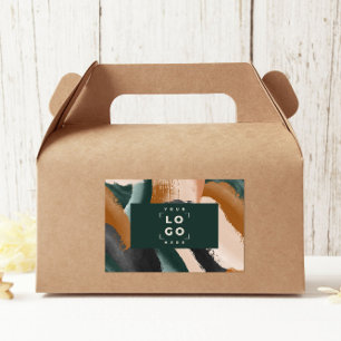 Terracotta, green abstract painted minimal modern  sticker