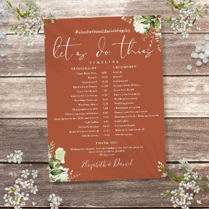 Terracotta Greenery Wedding Schedule Timeline Program
