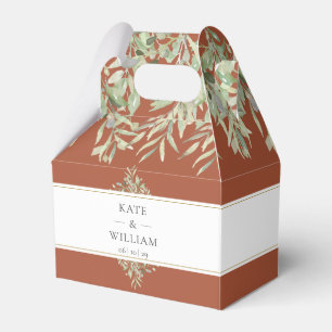 Terracotta Greenery Wedding Thank You Favor Box