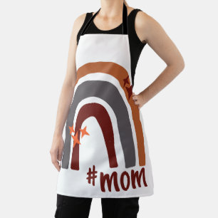 Terracotta Grey Bohemian Rainbow Personalized #mom Apron