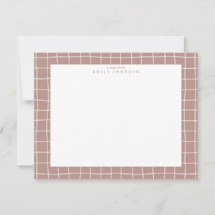 Terracotta Grid Note Card