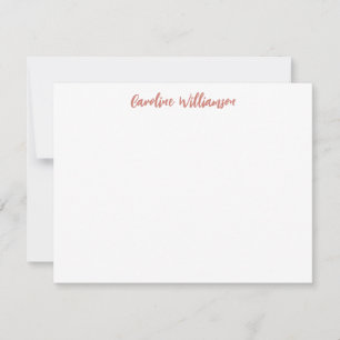 Terracotta Handwriting Personalized Stationery Card