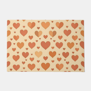Terracotta Heart Scatter Pattern Doormat