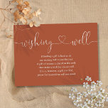 Terracotta Heart Script Wishing Well Wedding Enclosure Card<br><div class="desc">This elegant terracotta heart script wishing well enclosure card can be personalized with your special message and names. Designed by Thisisnotme©</div>