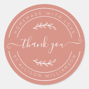 Terracotta Homemade Thank You Label