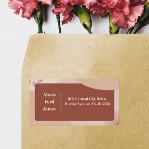 Terracotta Hues Chic Abstract Address Label