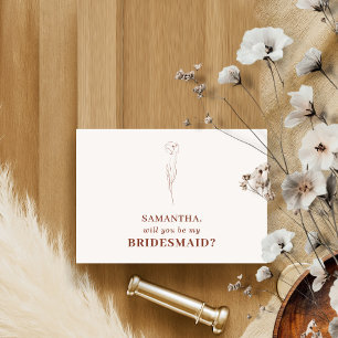Terracotta Indie bohem Will you be my bridesmaid Invitation