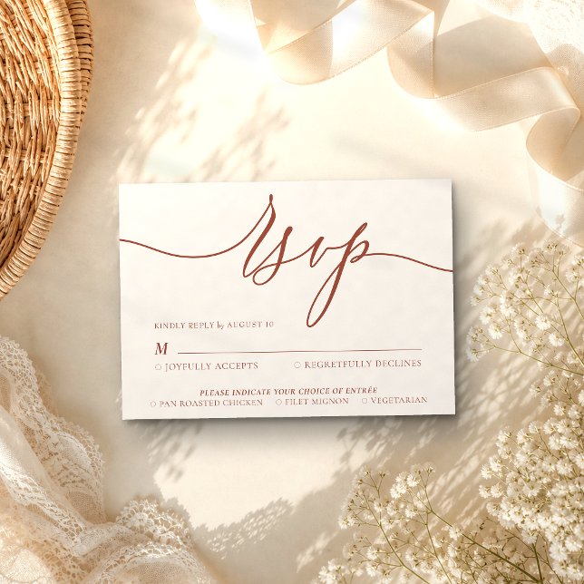Terracotta Ivoriy sequencial visual presentation RSVP Card (Creator Uploaded)