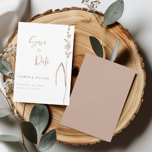 Terracotta & Ivory Boho Wedding Save The Date Card