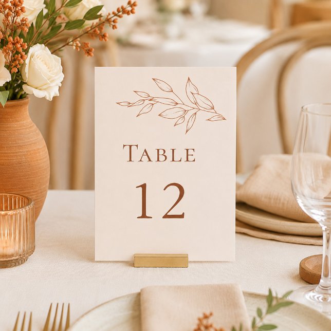 Terracotta Ivory Botanical Table Number (Terracotta Ivory Botanical Table Number)