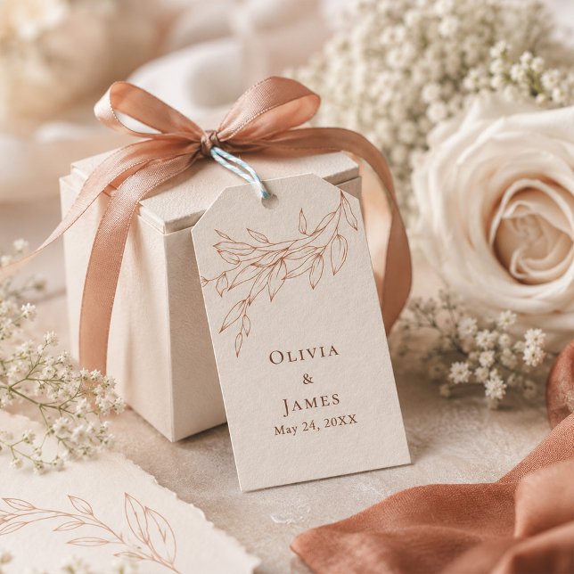 Terracotta Ivory Botanical Wedding Gift Tag (Terracotta Ivory Botanical Wedding Gift Tag)