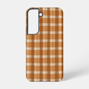 Terracotta & Ivory Retro Check Pattern Samsung Galaxy Case