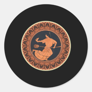 Terracotta Kylix Drinking Cup Ancient Greece Classic Round Sticker