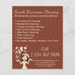 Terracotta Lady House Keeper Maid Cleaning Service Flyer<br><div class="desc">Terracotta Lady House Keeper Maid Cleaning Service</div>