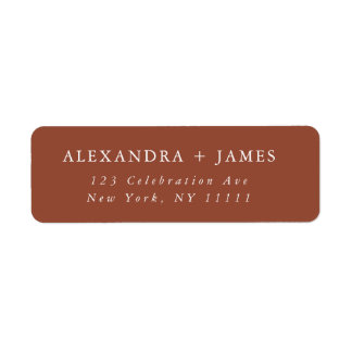 Terracotta Large Text Modern Return Address Label