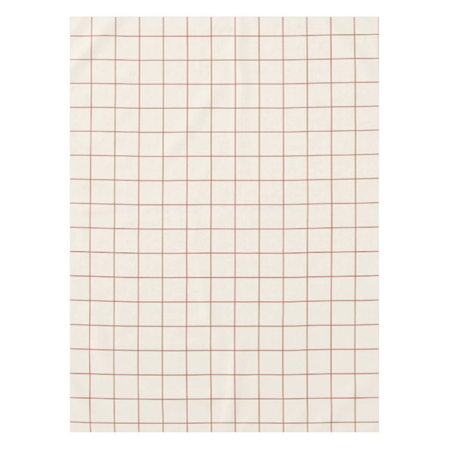Terracotta Large Windowpane Plaid Tablecloth (Front)