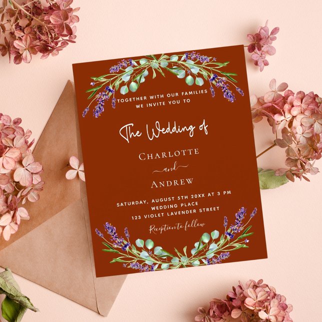 Terracotta lavender floral greenery budget wedding (Creator Uploaded)