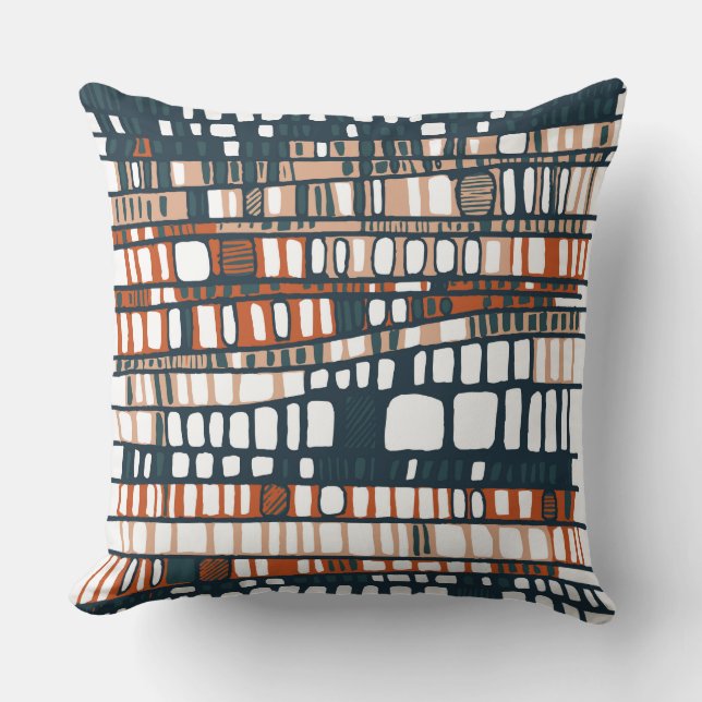 Terracotta Layers Throw Pillow (Front)