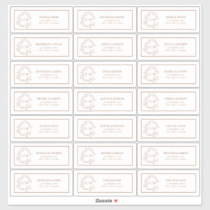 Terracotta Leafy Crest Monogram Guest Address