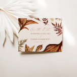 Terracotta Leaves & Ivory Wedding  Save The Date<br><div class="desc">This exquisite card captures the essence of autumn's beauty with its delicate floral design and warm terracotta tones. Whether you're planning a rustic outdoor ceremony or an intimate indoor gathering, this save the date card sets the perfect tone for your event. Personalize this invitation with your names, wedding date, and...</div>