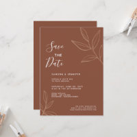 Terracotta Leaves Save the Date Virtual Wedding