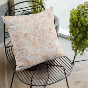 Terracotta Leaves Throw Pillow