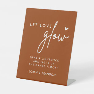 Terracotta Let Love Glow Wedding Glow Stick Sign