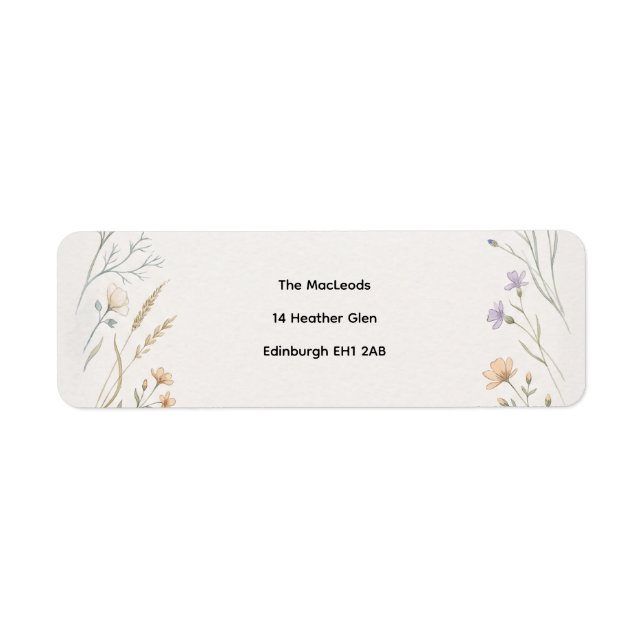 Terracotta Line Art Floral Return Address Label (Front)