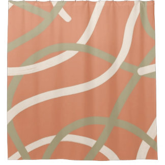 Terracotta Linework Pattern | Cream & Olive