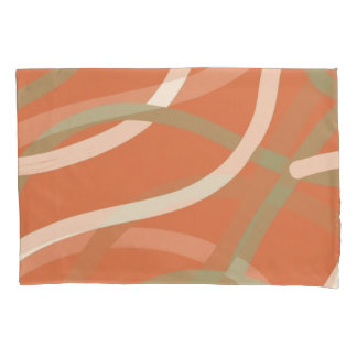Terracotta Linework Pattern | Cream & Olive Pillowcase