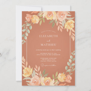 Terracotta Lush Fall Wedding Invitation