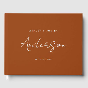 Terracotta Luxury Wedding Personalized Guest Book