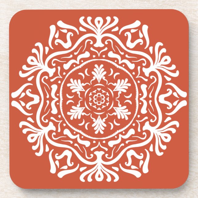 Terracotta Mandala Coaster (Front)