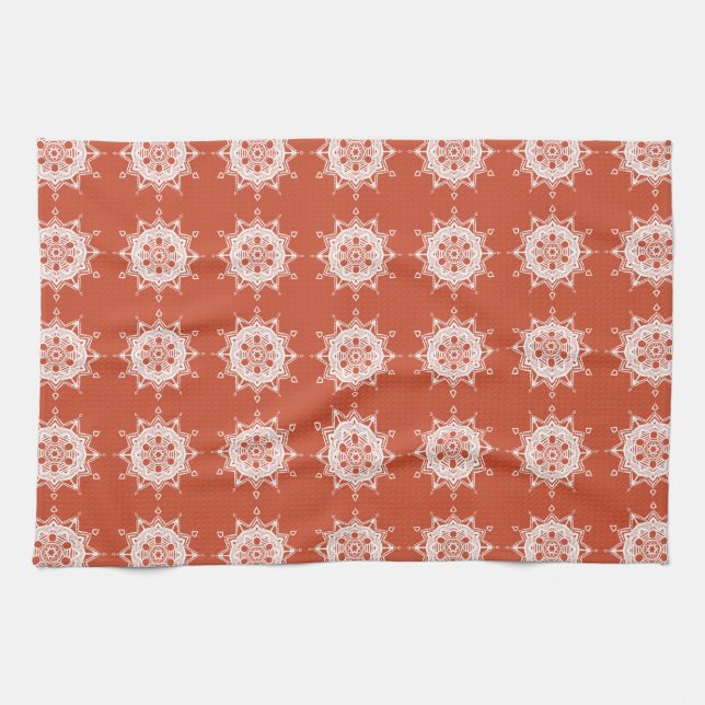 Terracotta Mandala Kitchen Towel (Horizontal)
