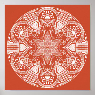 Terracotta Mandala Poster